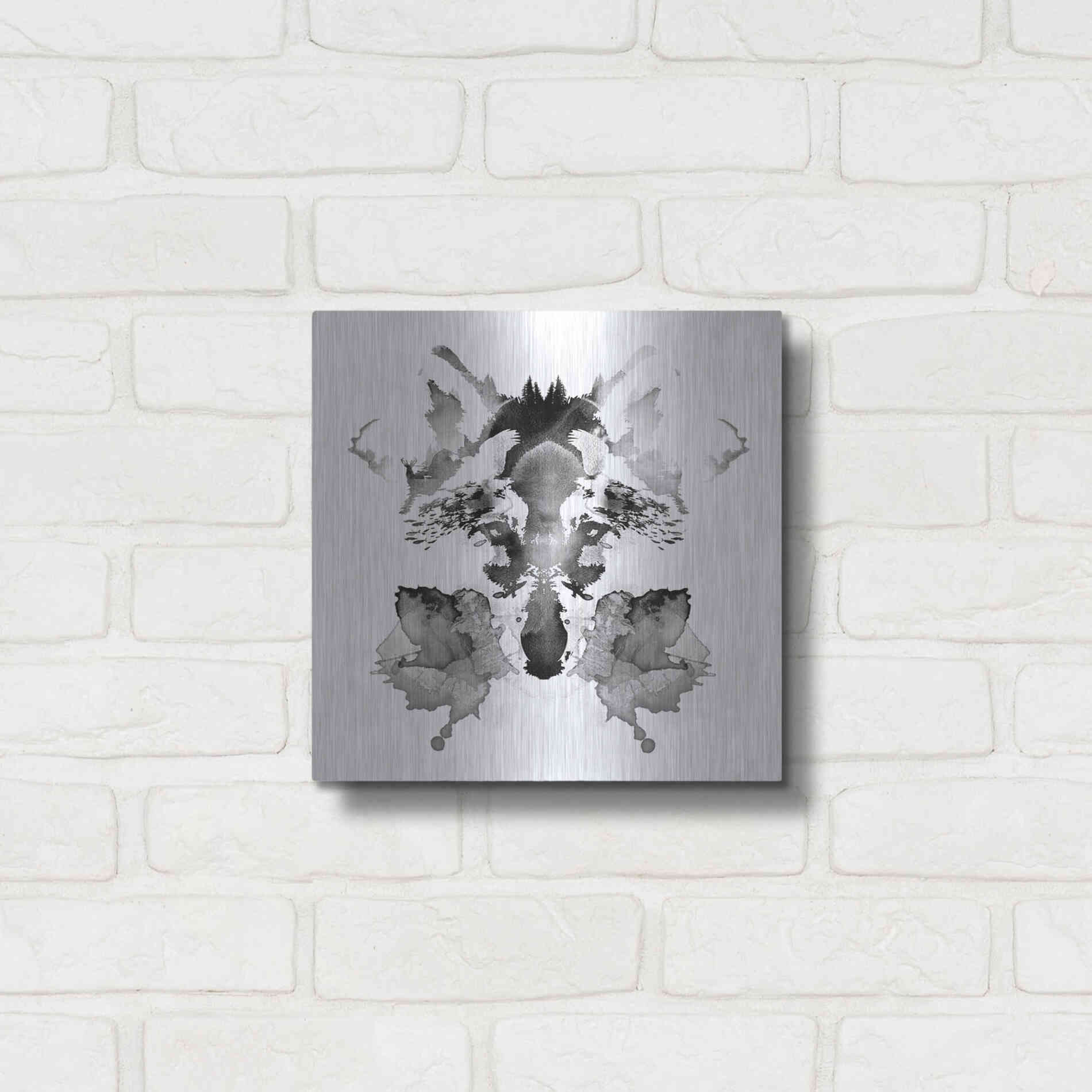 Luxe Metal Art 'Rorscach' by Robert Farkas, Metal Wall Art,12x12