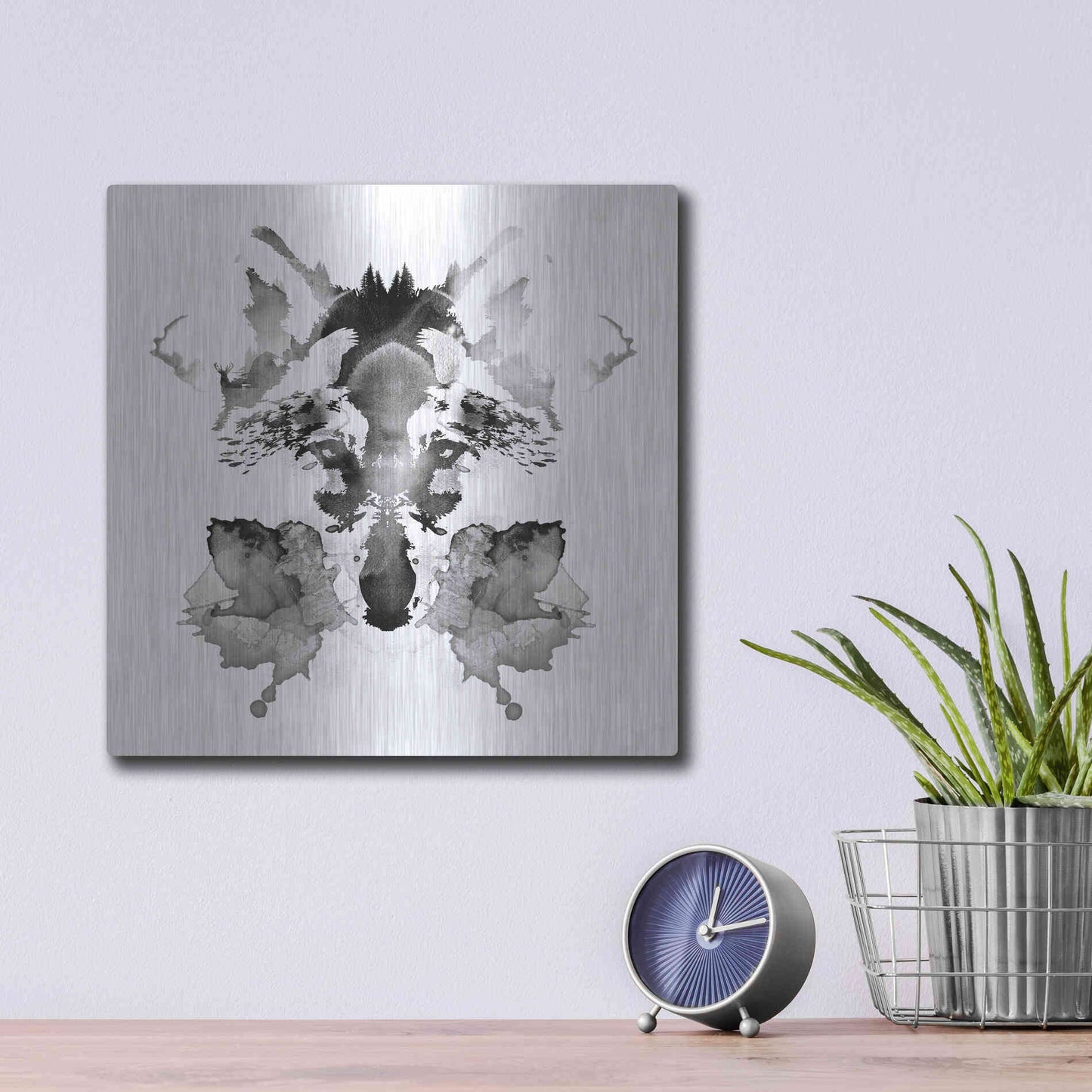 Luxe Metal Art 'Rorscach' by Robert Farkas, Metal Wall Art,12x12