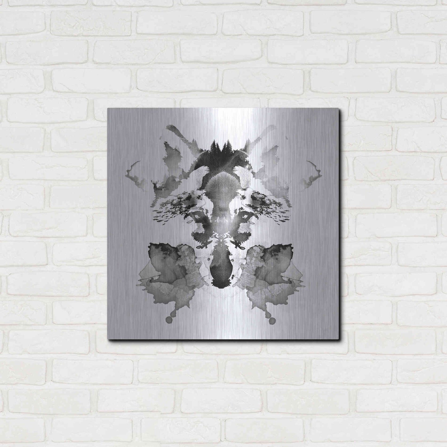Luxe Metal Art 'Rorscach' by Robert Farkas, Metal Wall Art,24x24