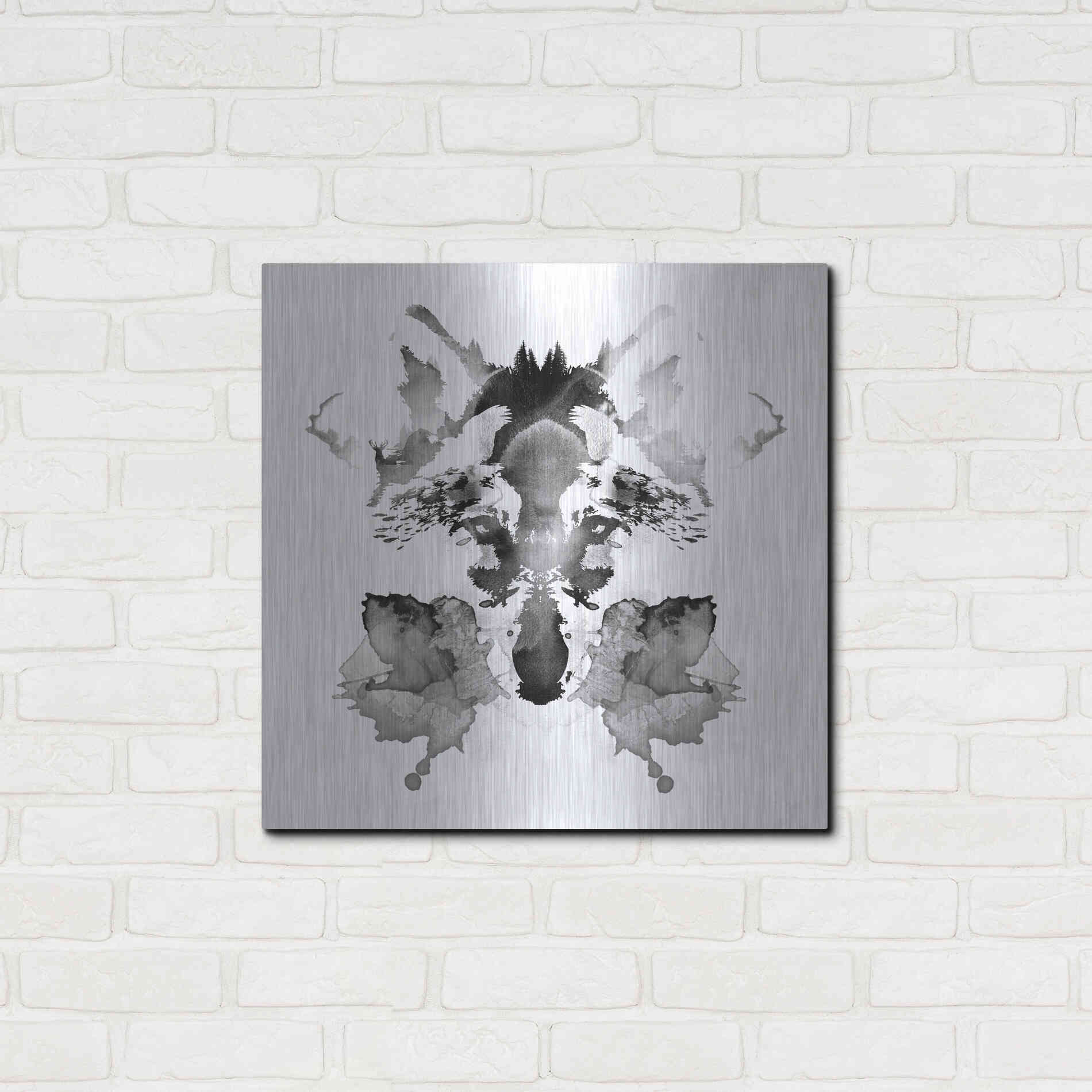 Luxe Metal Art 'Rorscach' by Robert Farkas, Metal Wall Art,24x24