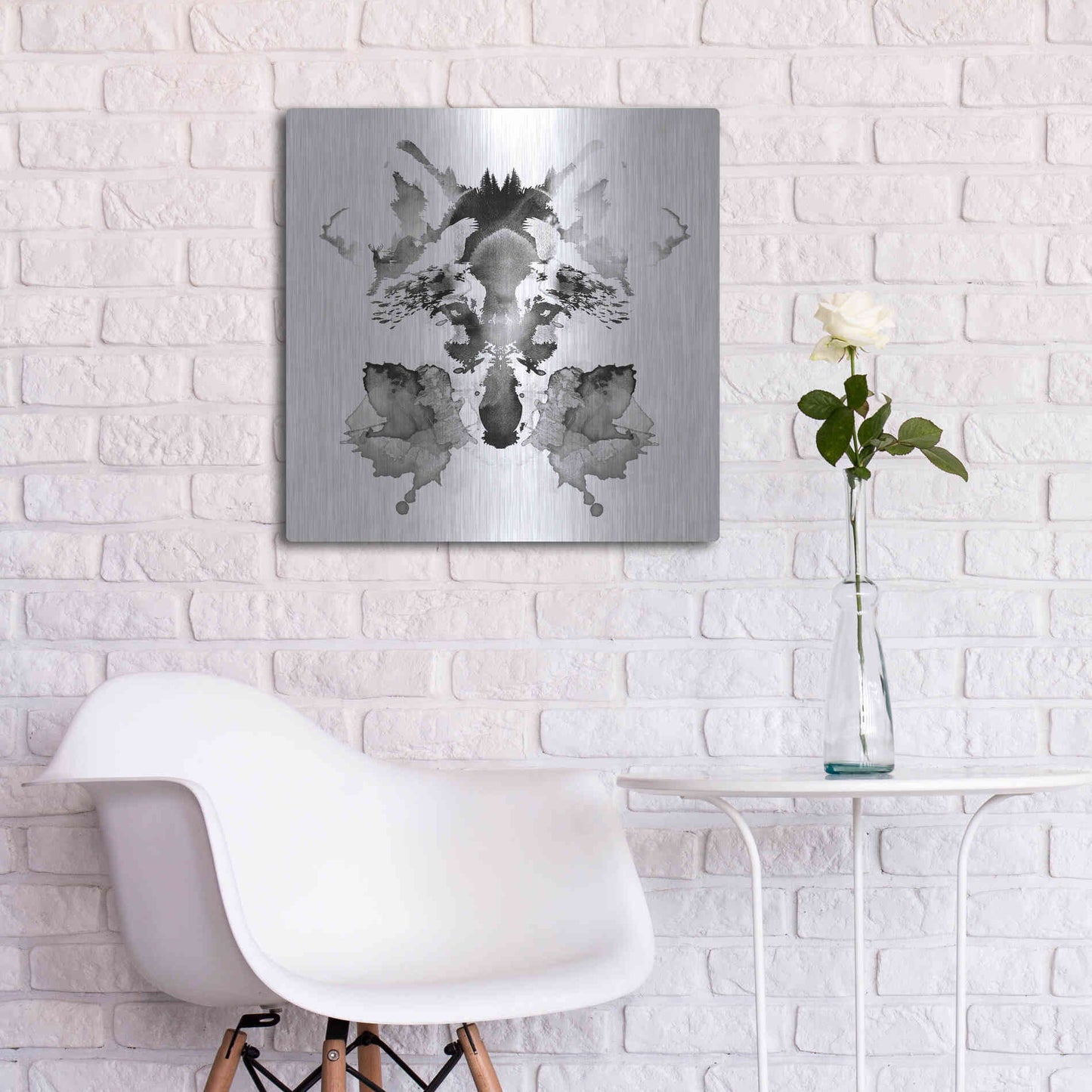 Luxe Metal Art 'Rorscach' by Robert Farkas, Metal Wall Art,24x24