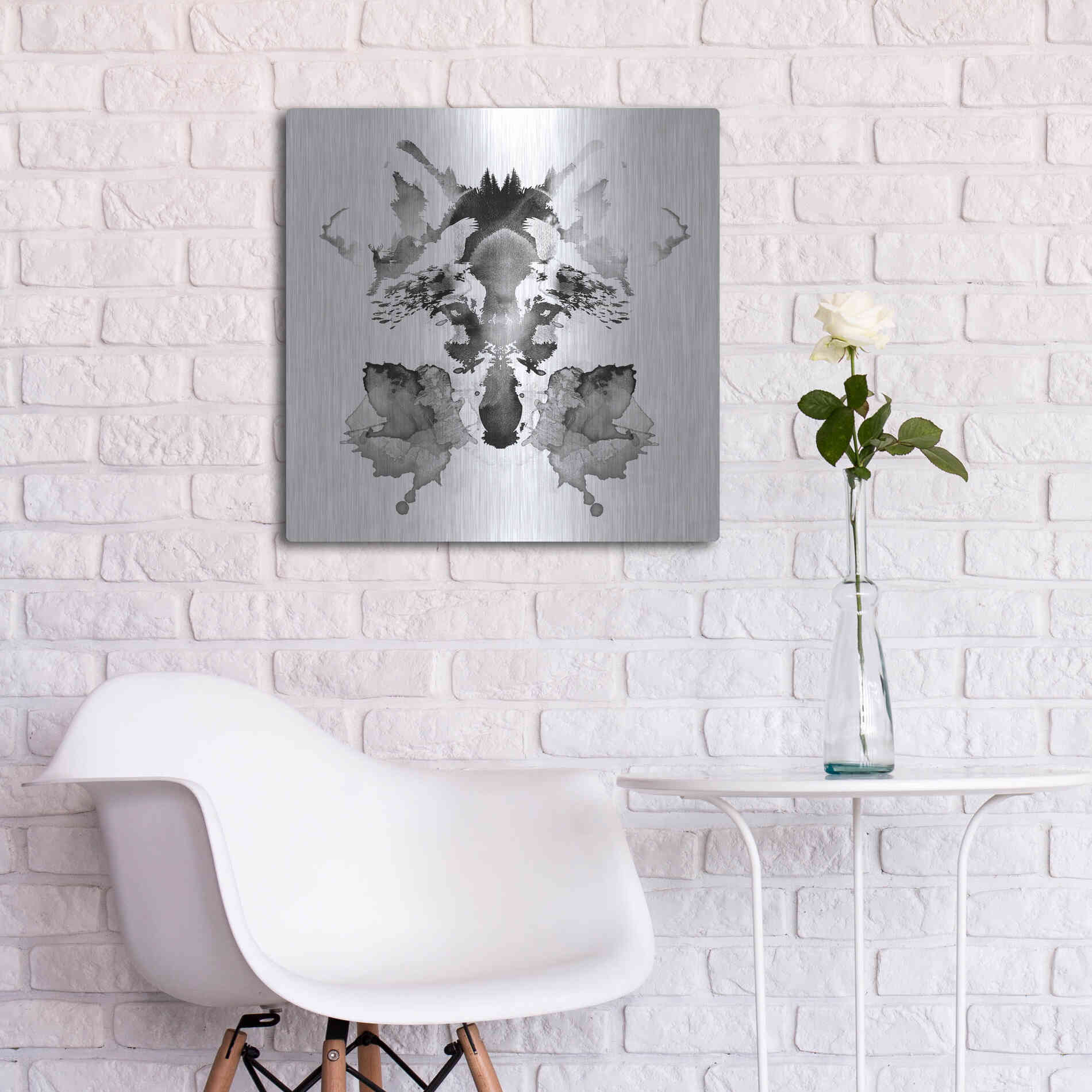 Luxe Metal Art 'Rorscach' by Robert Farkas, Metal Wall Art,24x24