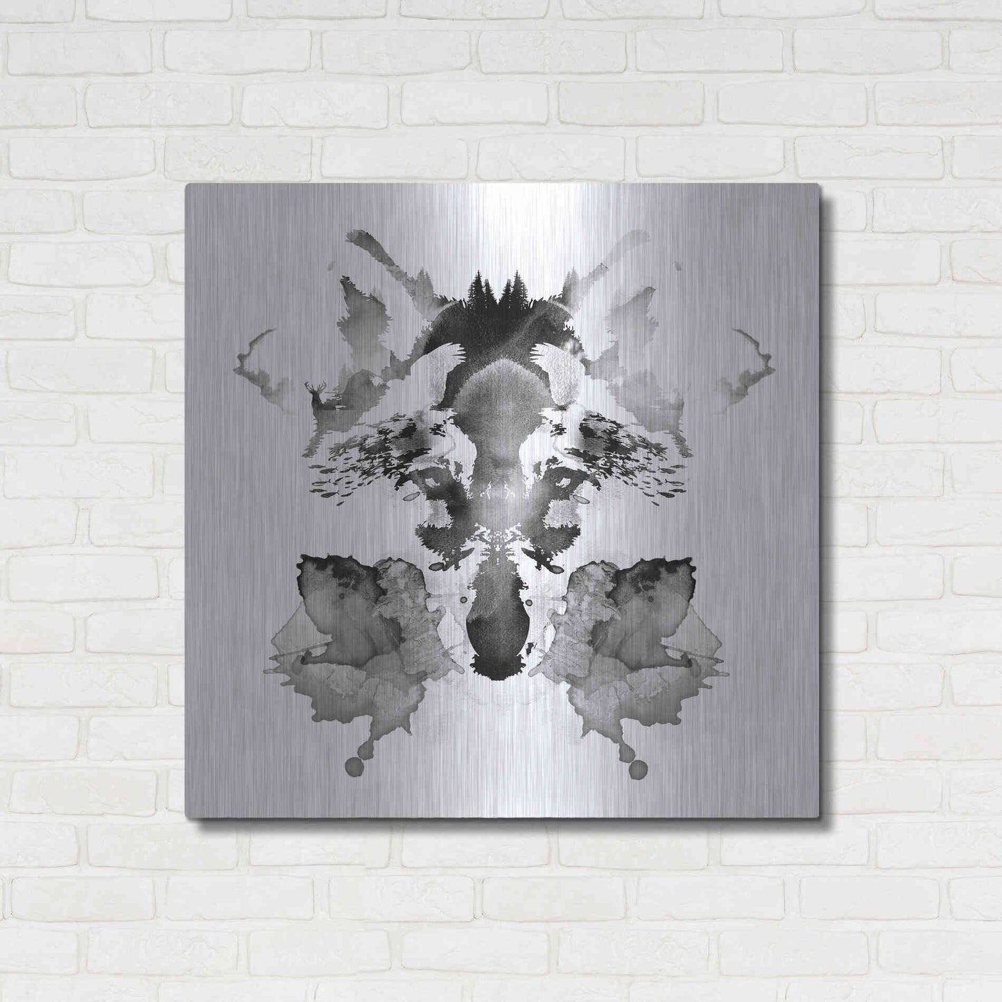 Luxe Metal Art 'Rorscach' by Robert Farkas, Metal Wall Art,36x36