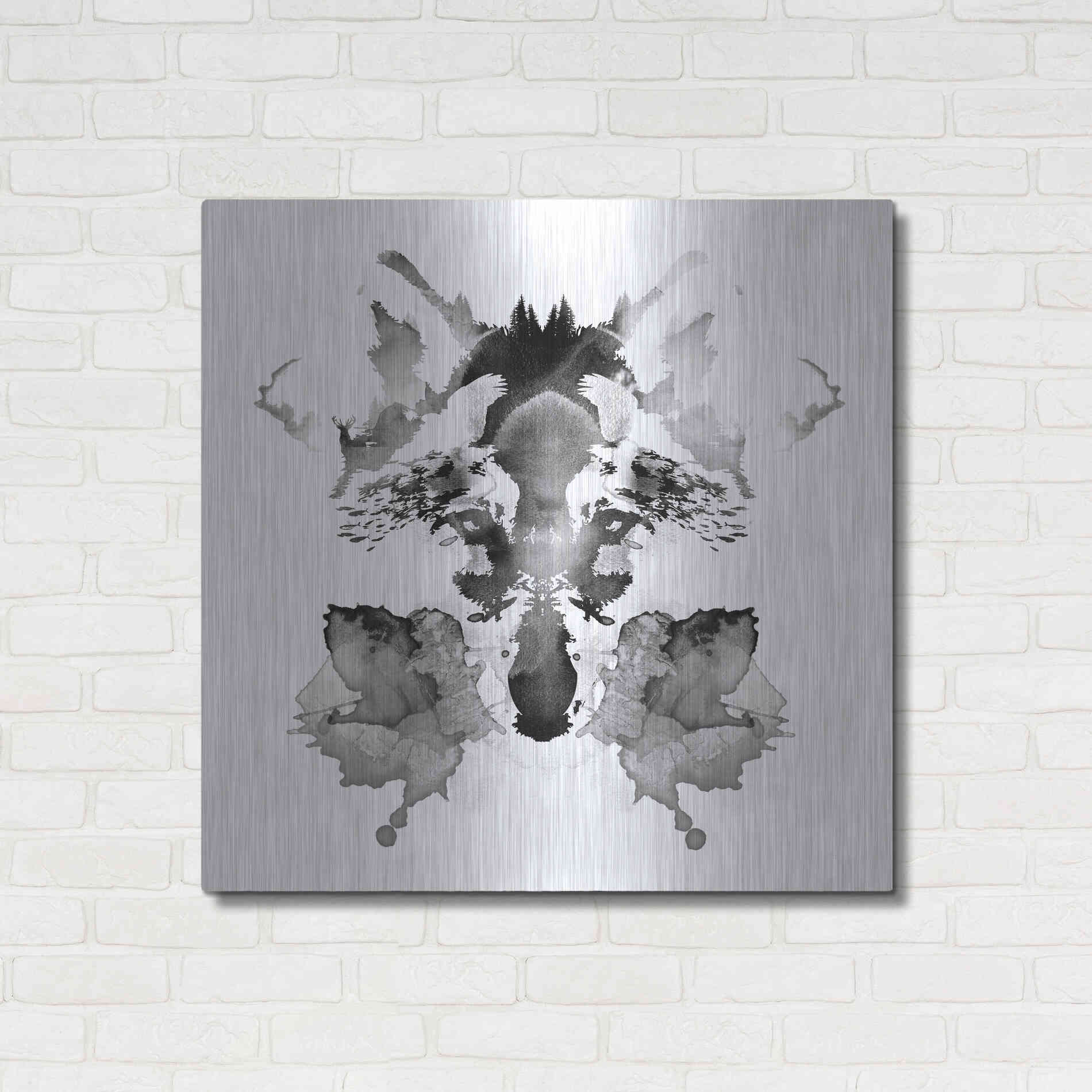 Luxe Metal Art 'Rorscach' by Robert Farkas, Metal Wall Art,36x36