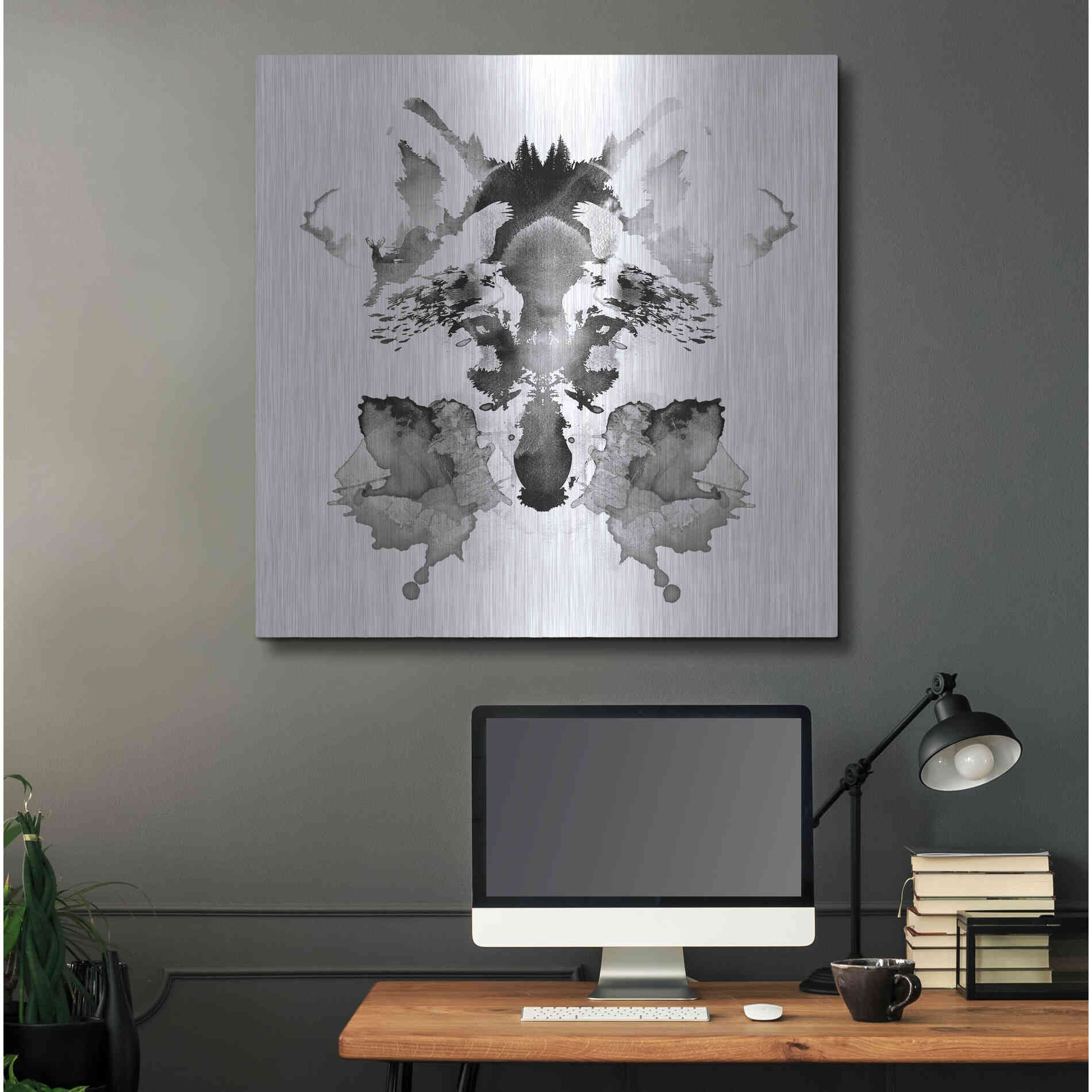 Luxe Metal Art 'Rorscach' by Robert Farkas, Metal Wall Art,36x36
