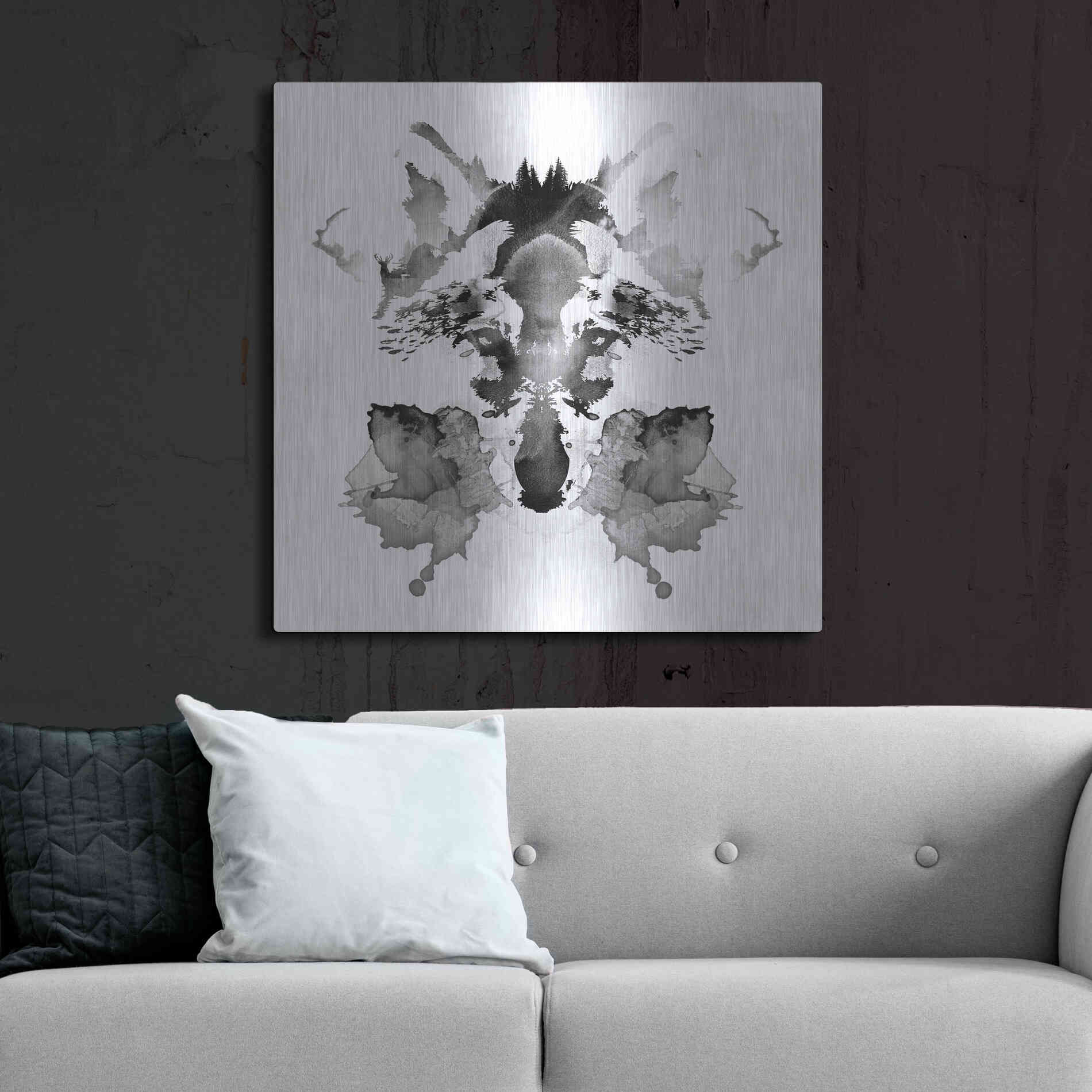Luxe Metal Art 'Rorscach' by Robert Farkas, Metal Wall Art,36x36