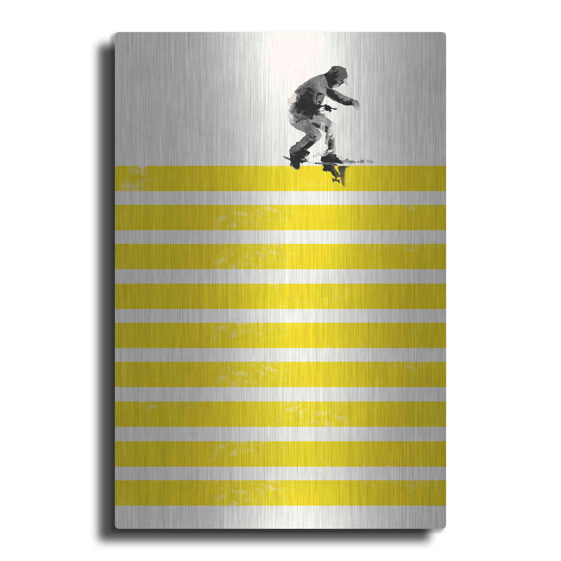 Luxe Metal Art 'Slide in Stripes' by Robert Farkas, Metal Wall Art