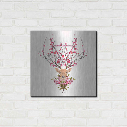 Luxe Metal Art 'Spring Deer' by Robert Farkas, Metal Wall Art,24x24