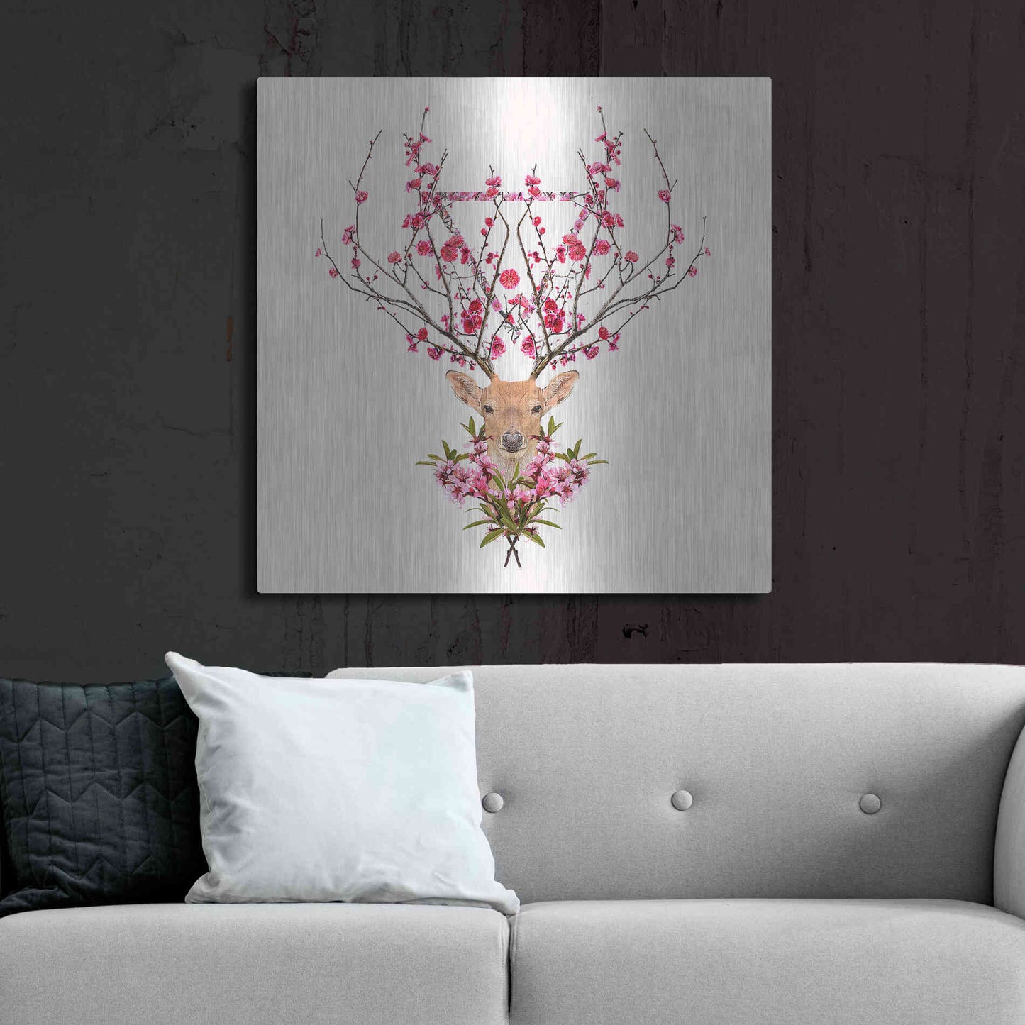 Luxe Metal Art 'Spring Deer' by Robert Farkas, Metal Wall Art,36x36