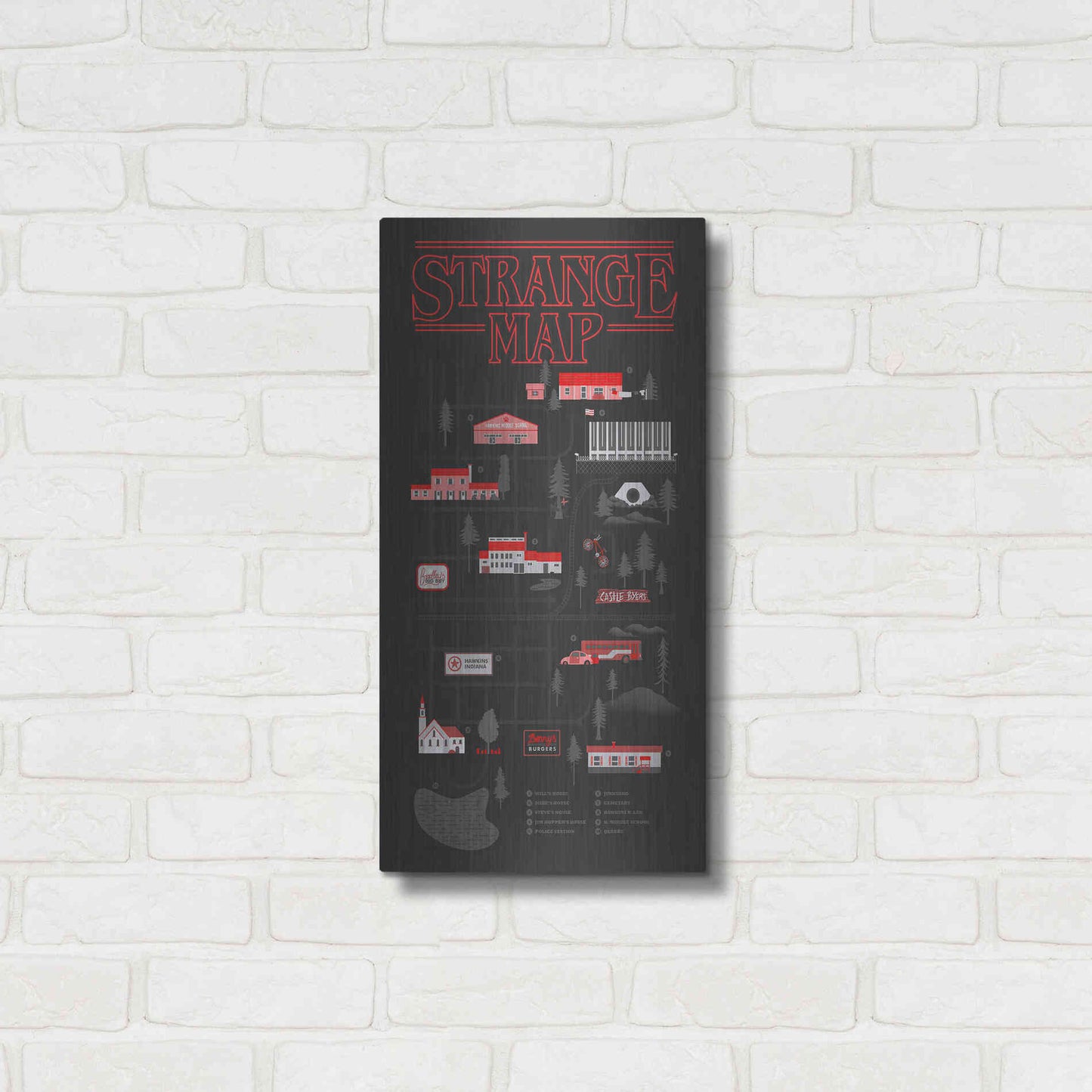 Luxe Metal Art 'Strange Map' by Robert Farkas, Metal Wall Art,12x24