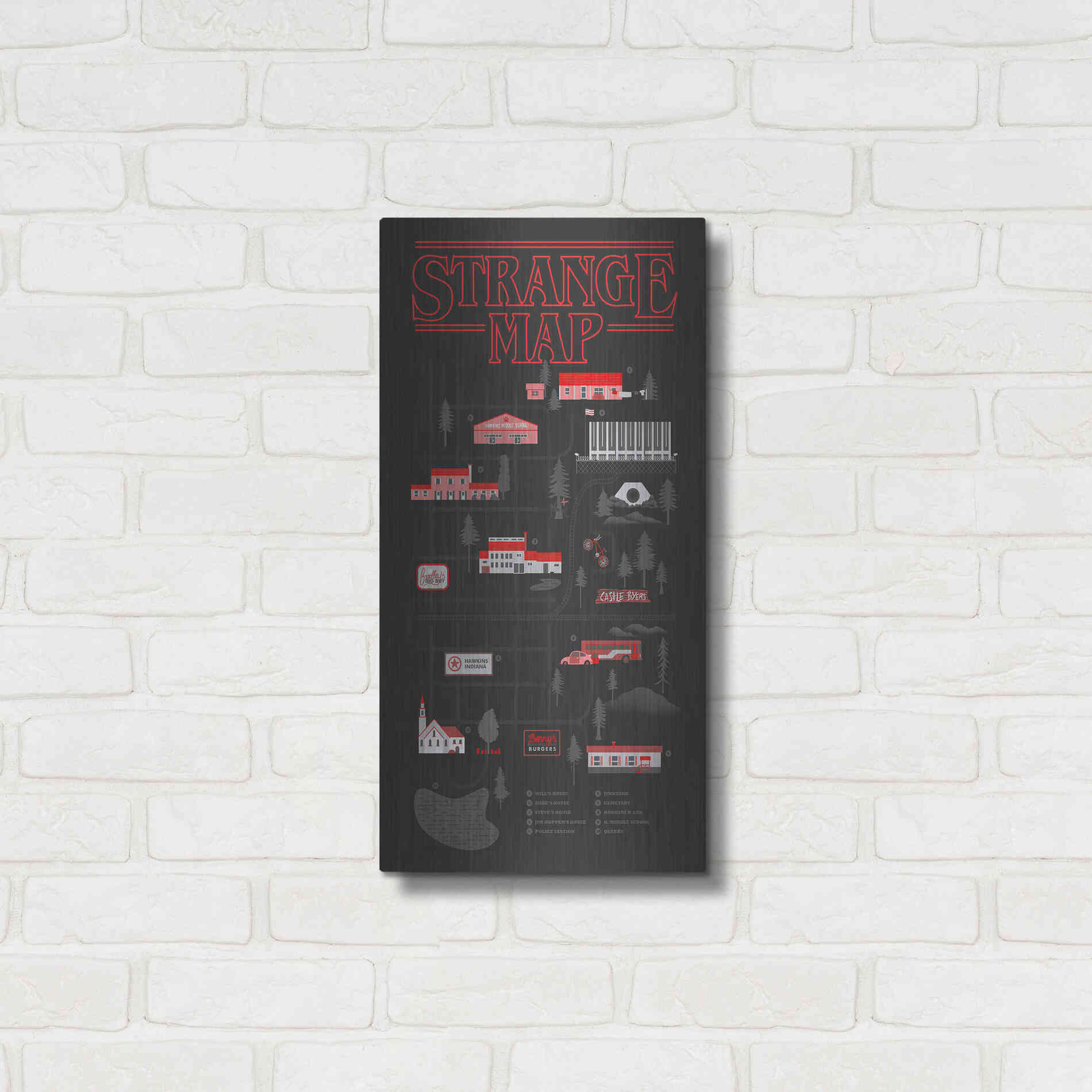 Luxe Metal Art 'Strange Map' by Robert Farkas, Metal Wall Art,12x24