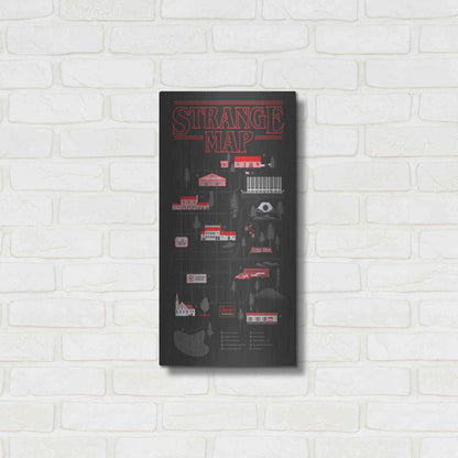 Luxe Metal Art 'Strange Map' by Robert Farkas, Metal Wall Art,12x24