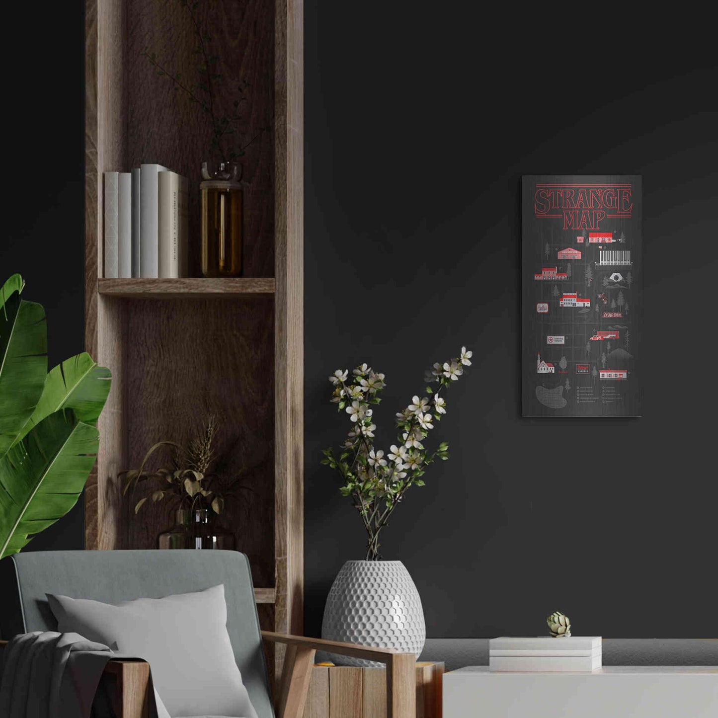 Luxe Metal Art 'Strange Map' by Robert Farkas, Metal Wall Art,12x24