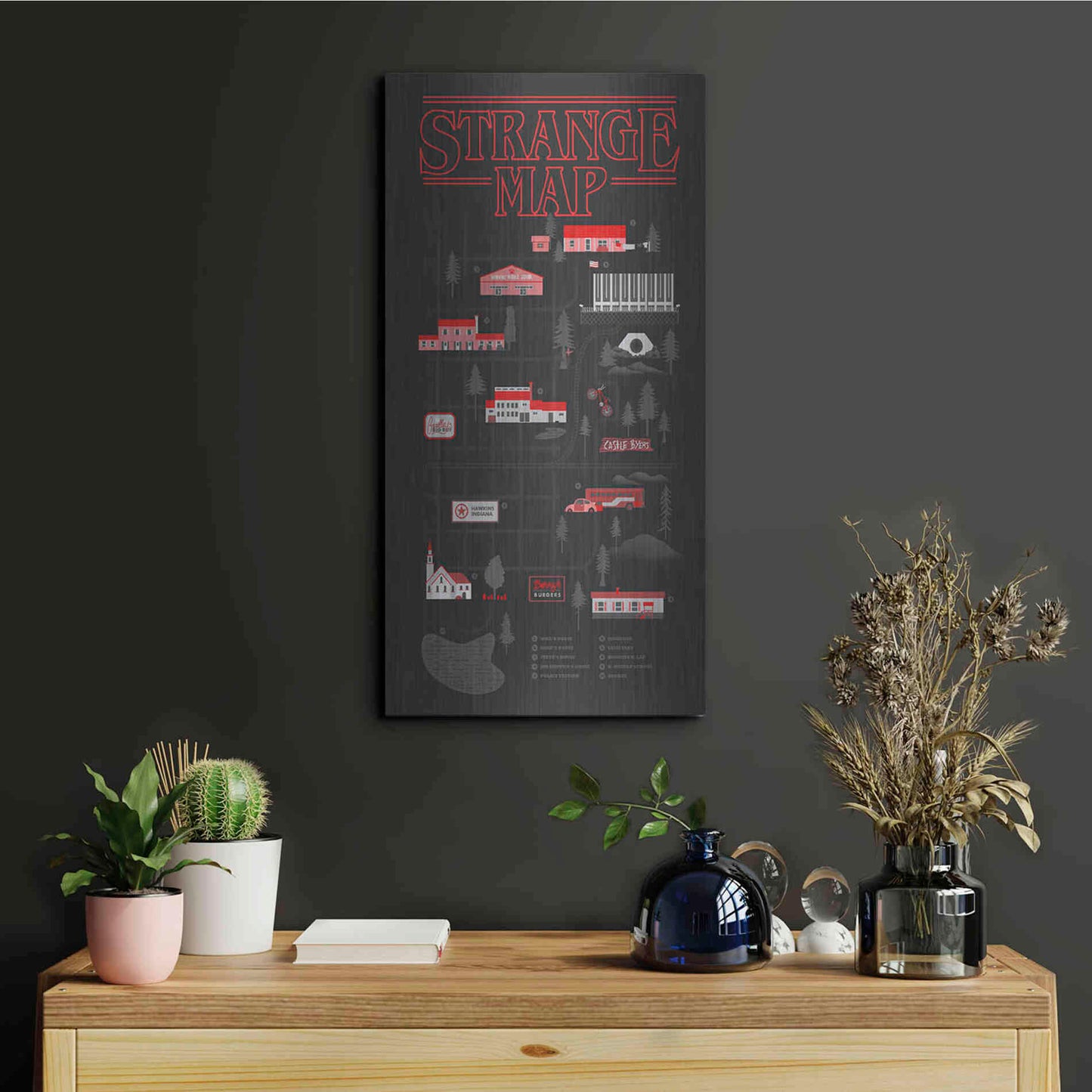 Luxe Metal Art 'Strange Map' by Robert Farkas, Metal Wall Art,12x24