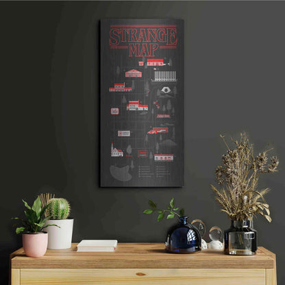 Luxe Metal Art 'Strange Map' by Robert Farkas, Metal Wall Art,12x24