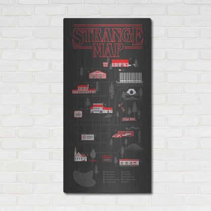 Luxe Metal Art 'Strange Map' by Robert Farkas, Metal Wall Art,24x48