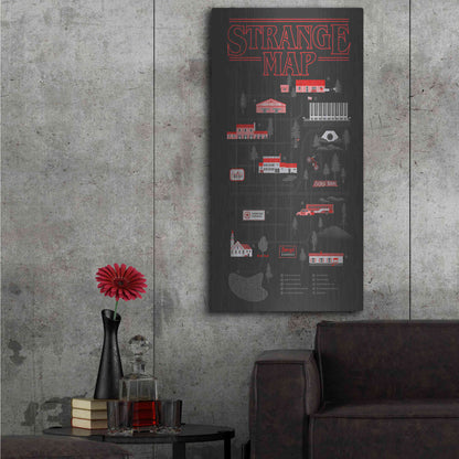 Luxe Metal Art 'Strange Map' by Robert Farkas, Metal Wall Art,24x48