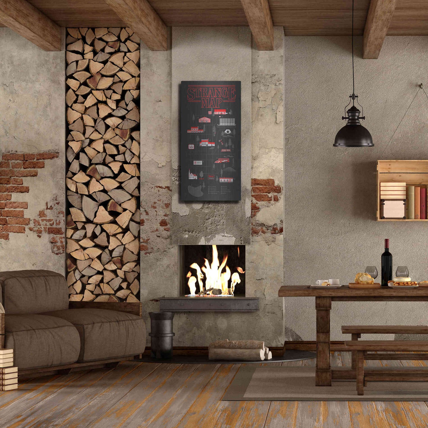 Luxe Metal Art 'Strange Map' by Robert Farkas, Metal Wall Art,24x48