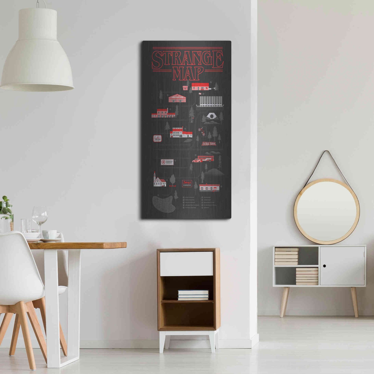 Luxe Metal Art 'Strange Map' by Robert Farkas, Metal Wall Art,24x48