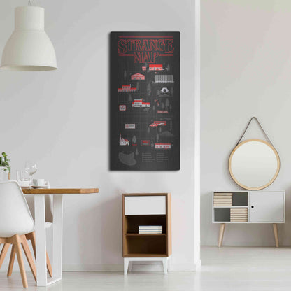 Luxe Metal Art 'Strange Map' by Robert Farkas, Metal Wall Art,24x48