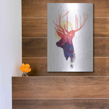 Luxe Metal Art 'The Burning Sun' by Robert Farkas, Metal Wall Art,12x16