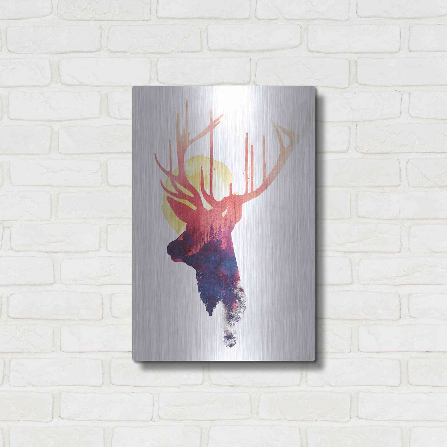 Luxe Metal Art 'The Burning Sun' by Robert Farkas, Metal Wall Art,16x24