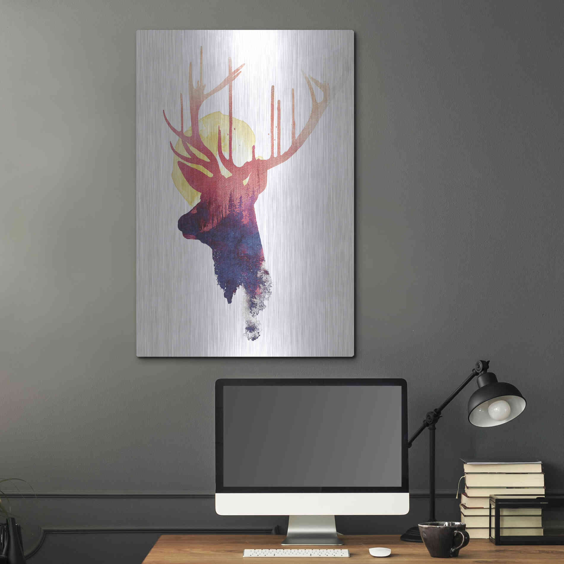 Luxe Metal Art 'The Burning Sun' by Robert Farkas, Metal Wall Art,24x36