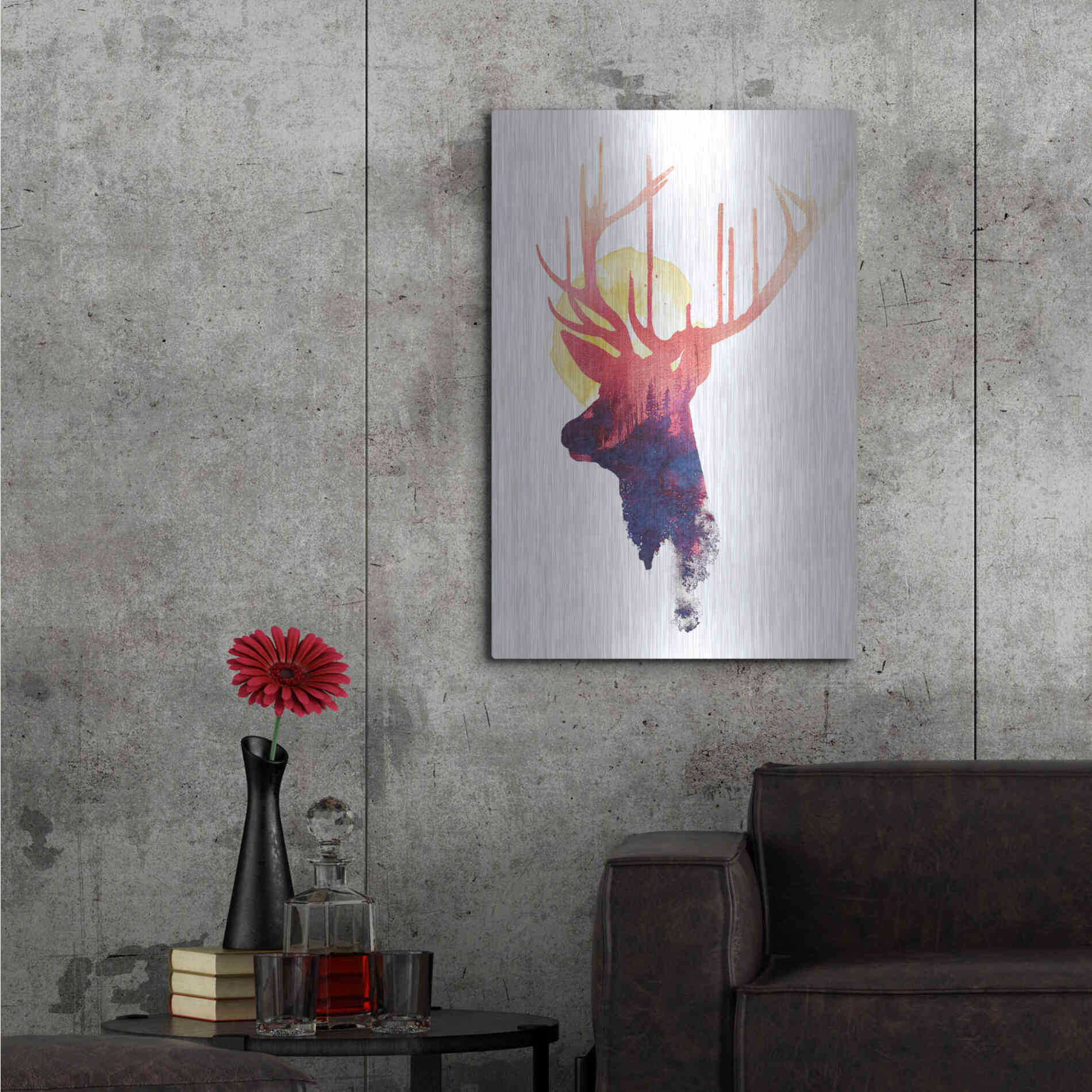 Luxe Metal Art 'The Burning Sun' by Robert Farkas, Metal Wall Art,24x36