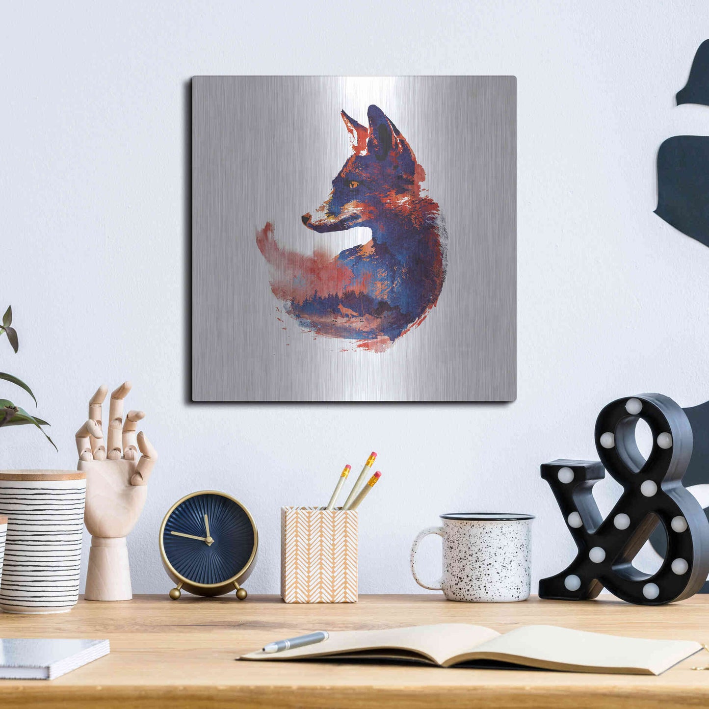 Luxe Metal Art 'The Future is Bright' by Robert Farkas, Metal Wall Art,12x12