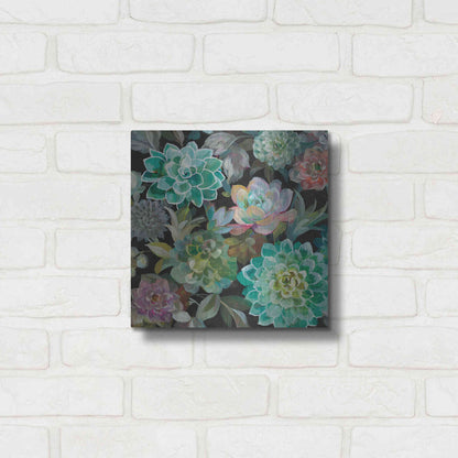 Luxe Metal Art 'Floral Succulents v2 Crop' by Danhui Nai, Metal Wall Art,12x12