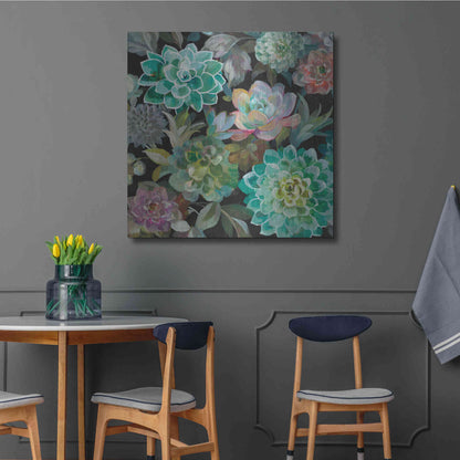 Luxe Metal Art 'Floral Succulents v2 Crop' by Danhui Nai, Metal Wall Art,36x36