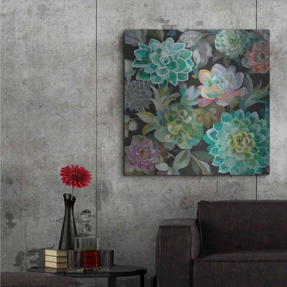 Luxe Metal Art 'Floral Succulents v2 Crop' by Danhui Nai, Metal Wall Art,36x36