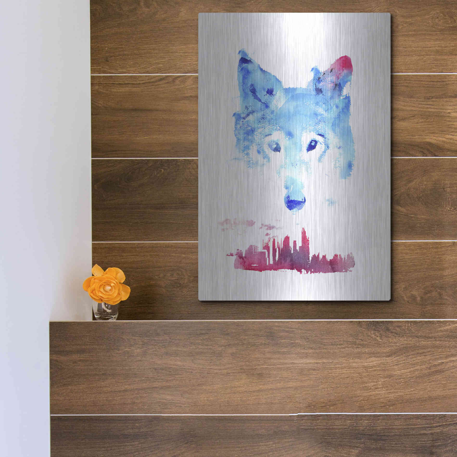 Luxe Metal Art 'The Guardian' by Robert Farkas, Metal Wall Art,12x16