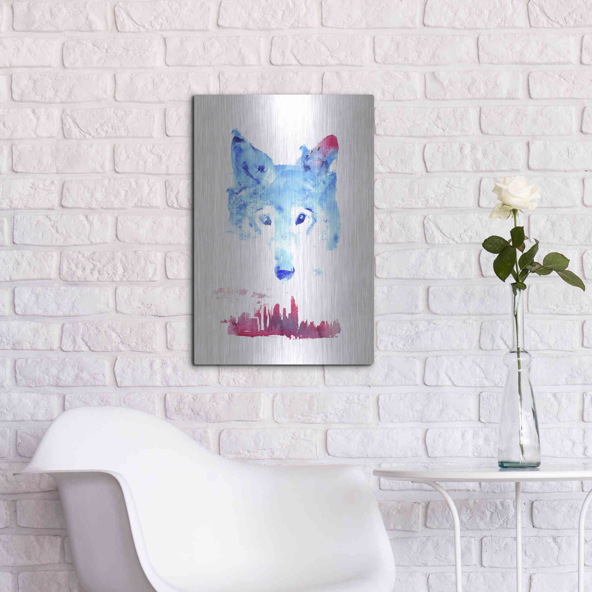 Luxe Metal Art 'The Guardian' by Robert Farkas, Metal Wall Art,16x24