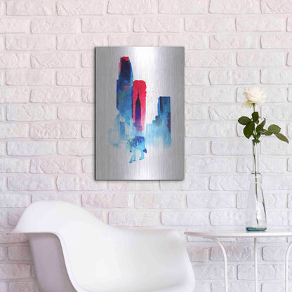 Luxe Metal Art 'The Wolf of the City' by Robert Farkas, Metal Wall Art,16x24