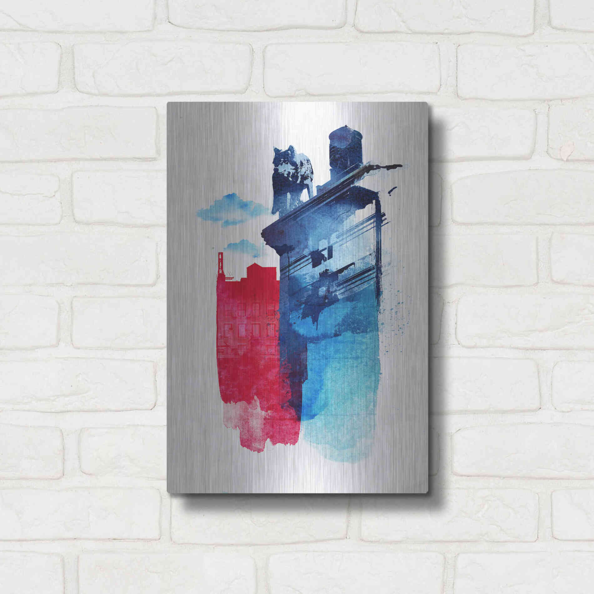 Luxe Metal Art 'This Is My Town' by Robert Farkas, Metal Wall Art,12x16