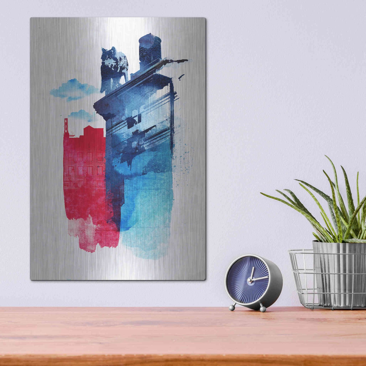 Luxe Metal Art 'This Is My Town' by Robert Farkas, Metal Wall Art,12x16