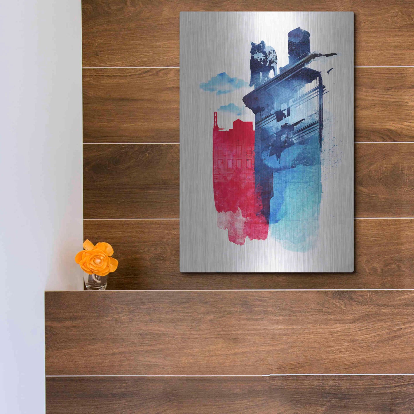 Luxe Metal Art 'This Is My Town' by Robert Farkas, Metal Wall Art,12x16