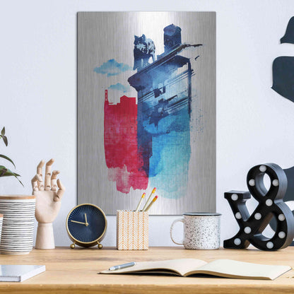 Luxe Metal Art 'This Is My Town' by Robert Farkas, Metal Wall Art,12x16