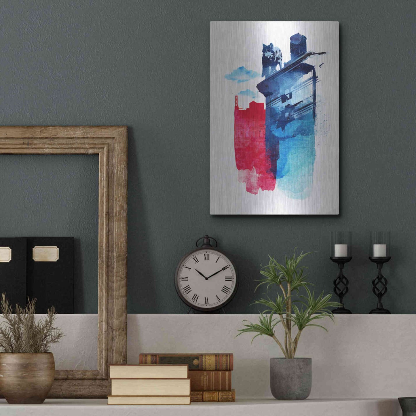 Luxe Metal Art 'This Is My Town' by Robert Farkas, Metal Wall Art,12x16