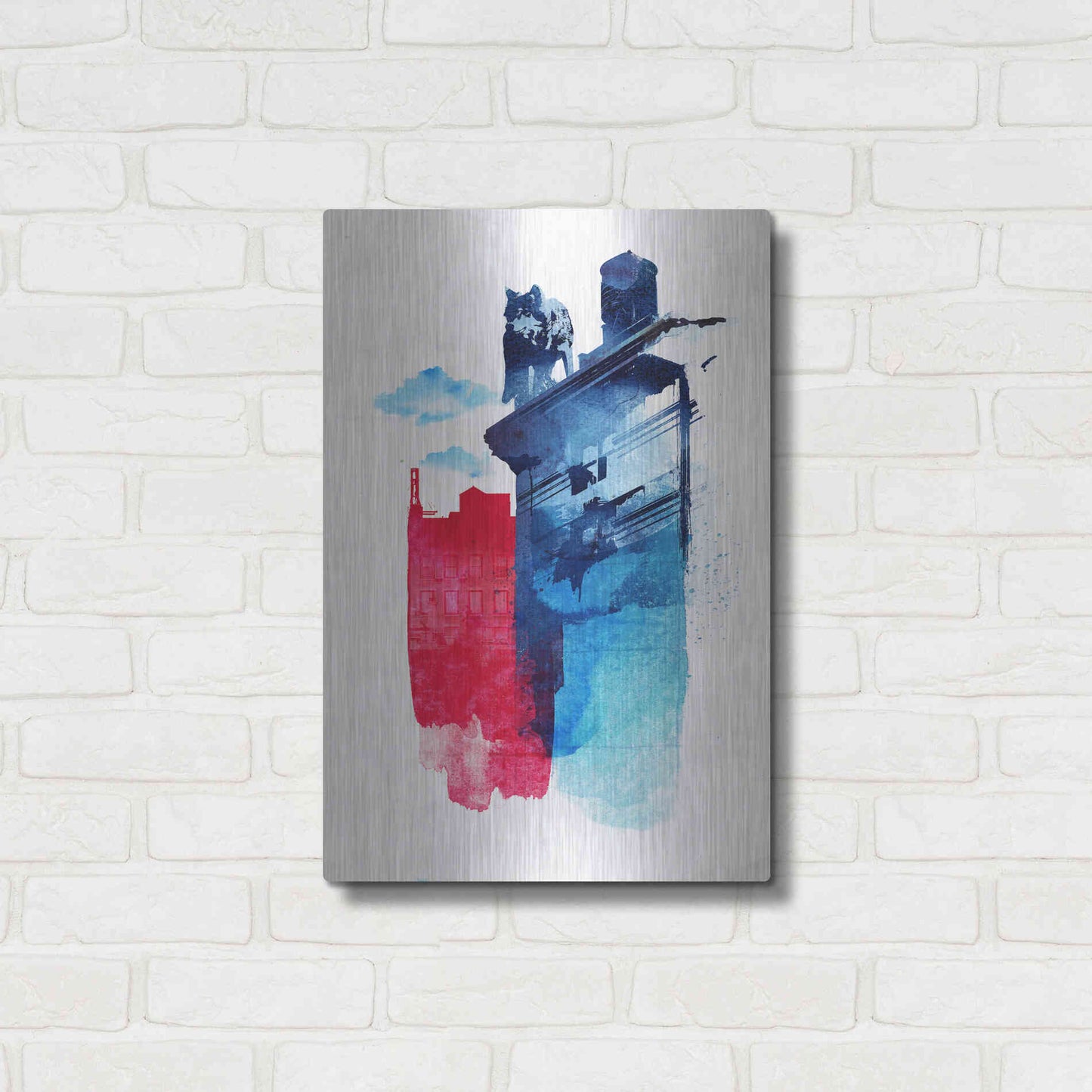 Luxe Metal Art 'This Is My Town' by Robert Farkas, Metal Wall Art,16x24