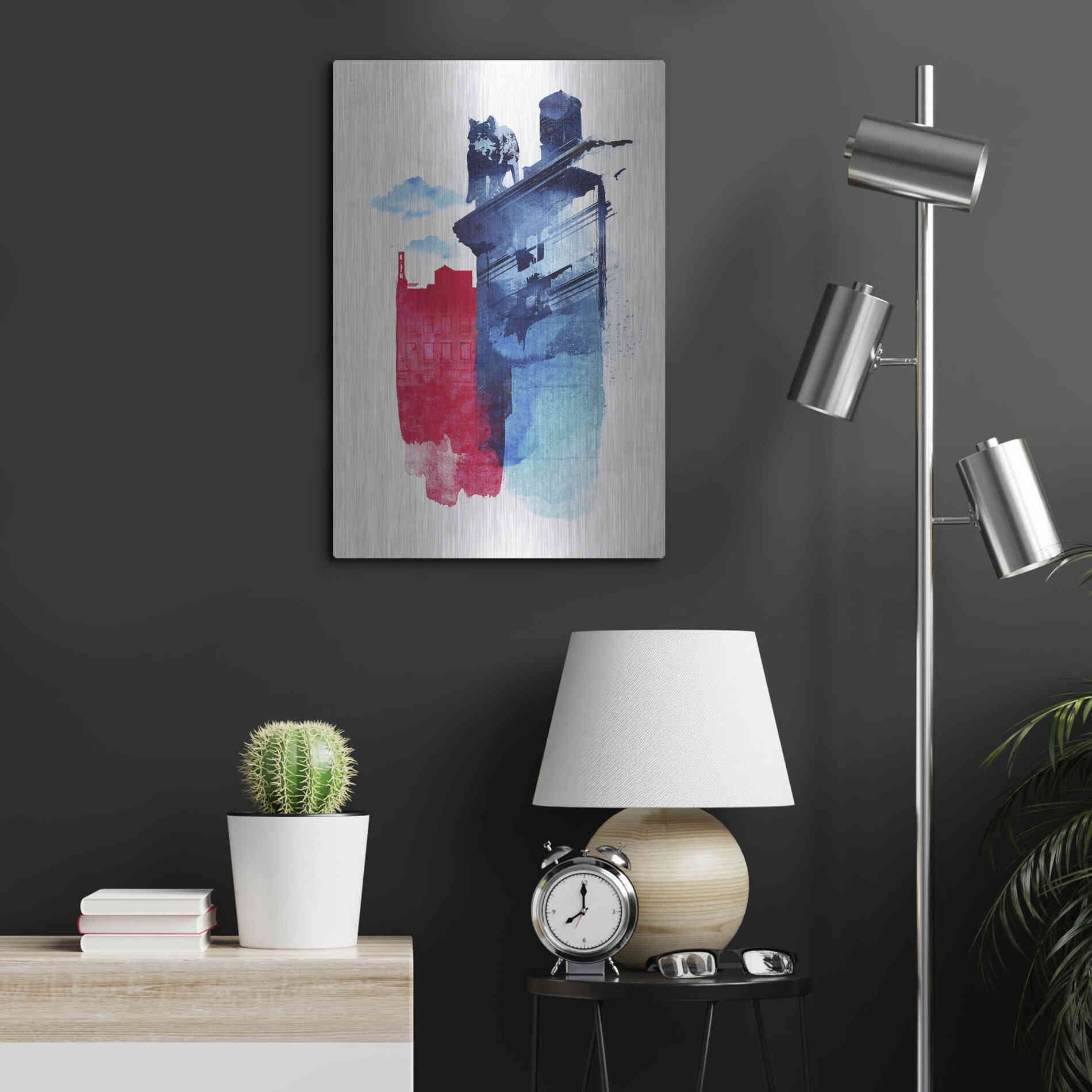 Luxe Metal Art 'This Is My Town' by Robert Farkas, Metal Wall Art,16x24