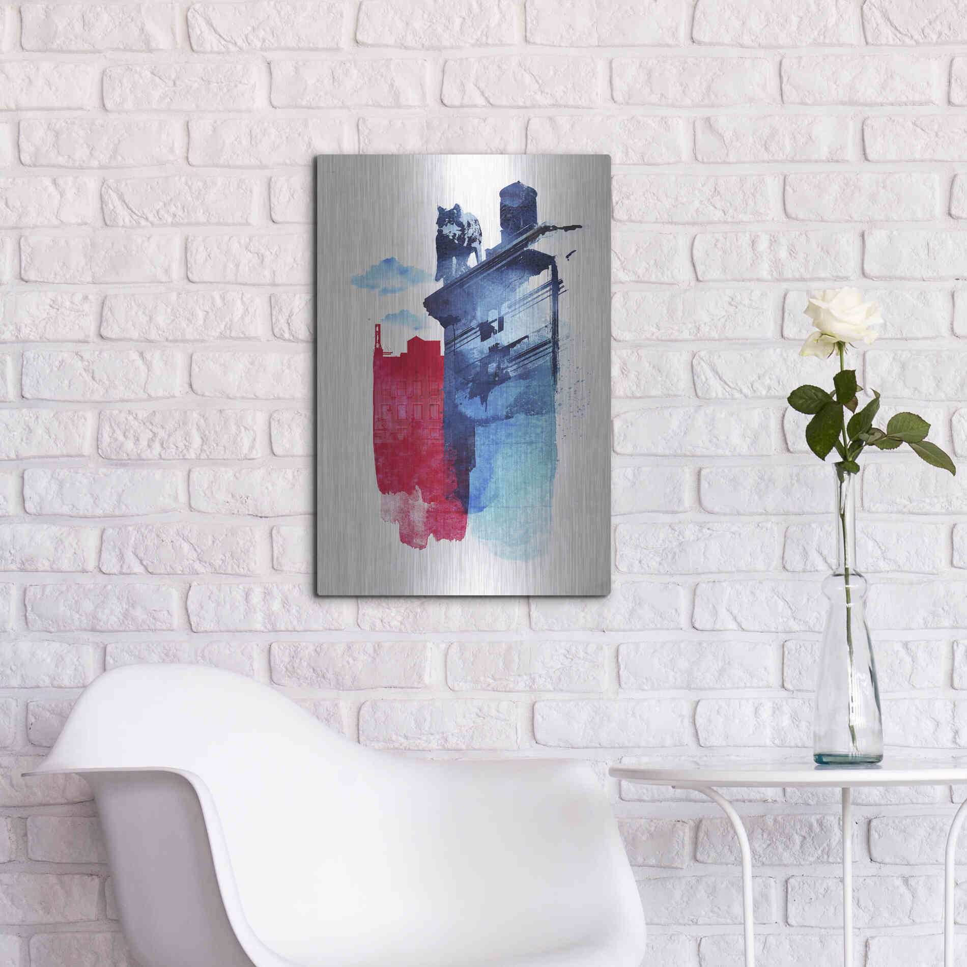 Luxe Metal Art 'This Is My Town' by Robert Farkas, Metal Wall Art,16x24