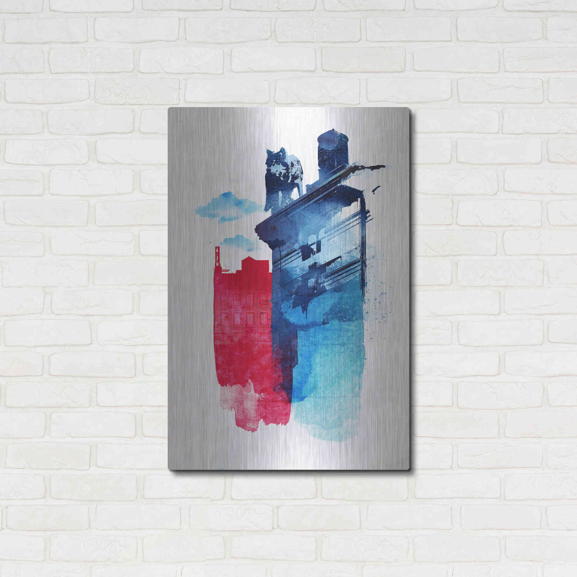 Luxe Metal Art 'This Is My Town' by Robert Farkas, Metal Wall Art,24x36