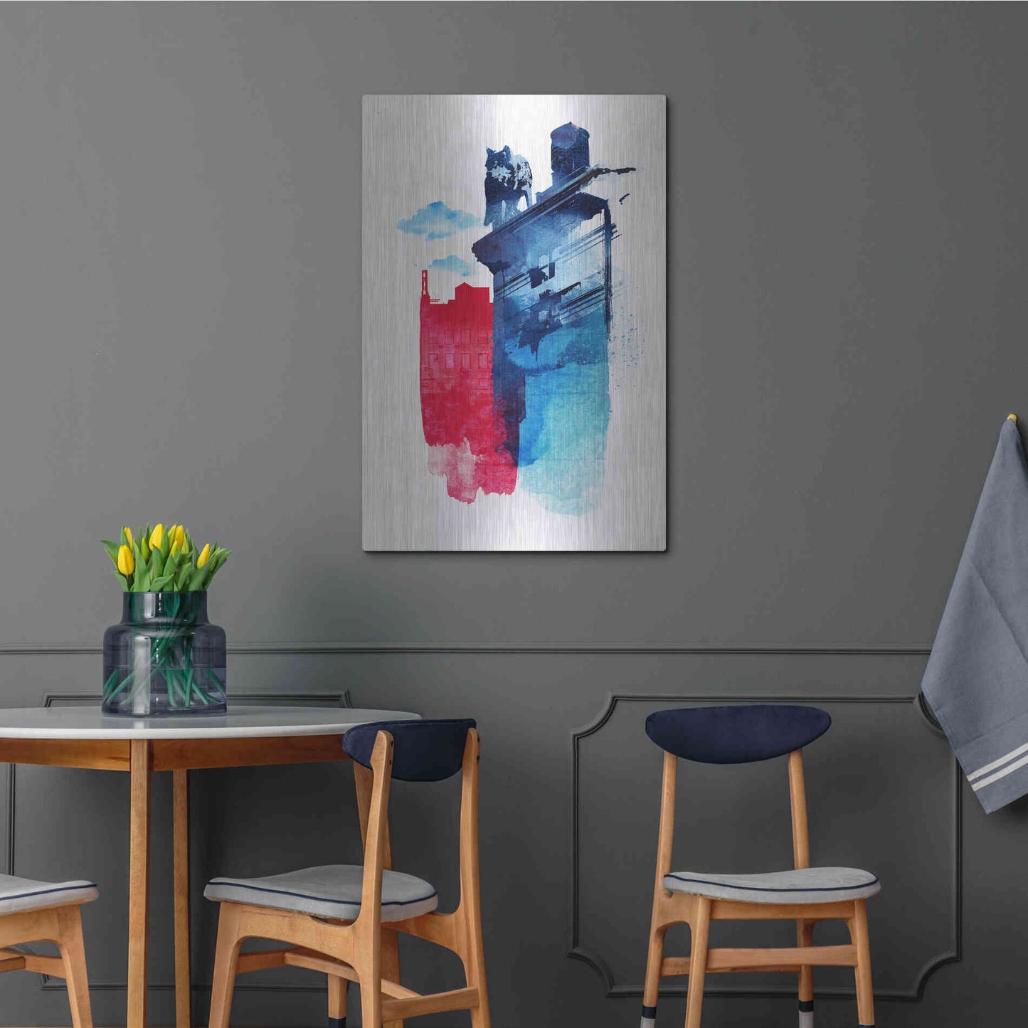 Luxe Metal Art 'This Is My Town' by Robert Farkas, Metal Wall Art,24x36