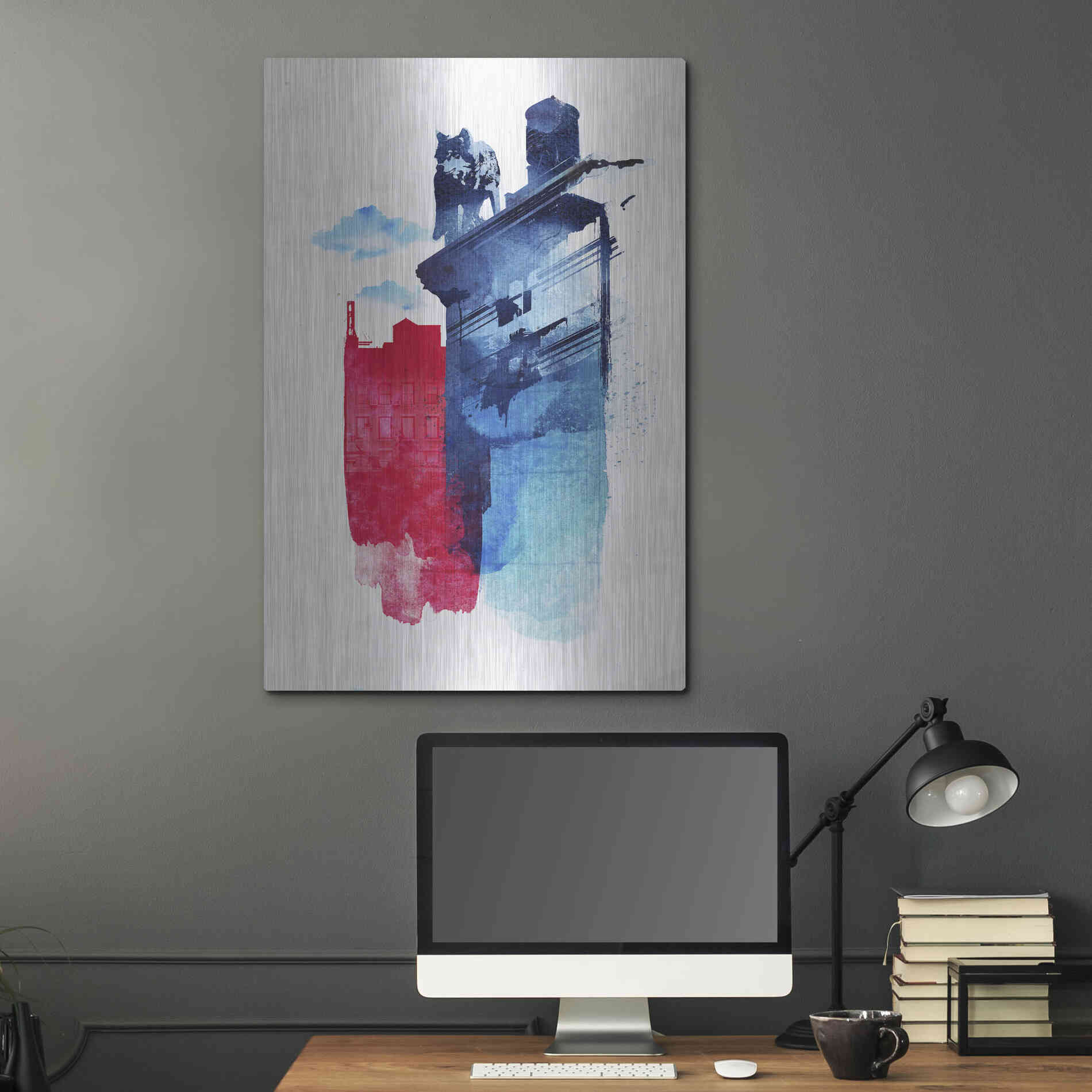 Luxe Metal Art 'This Is My Town' by Robert Farkas, Metal Wall Art,24x36