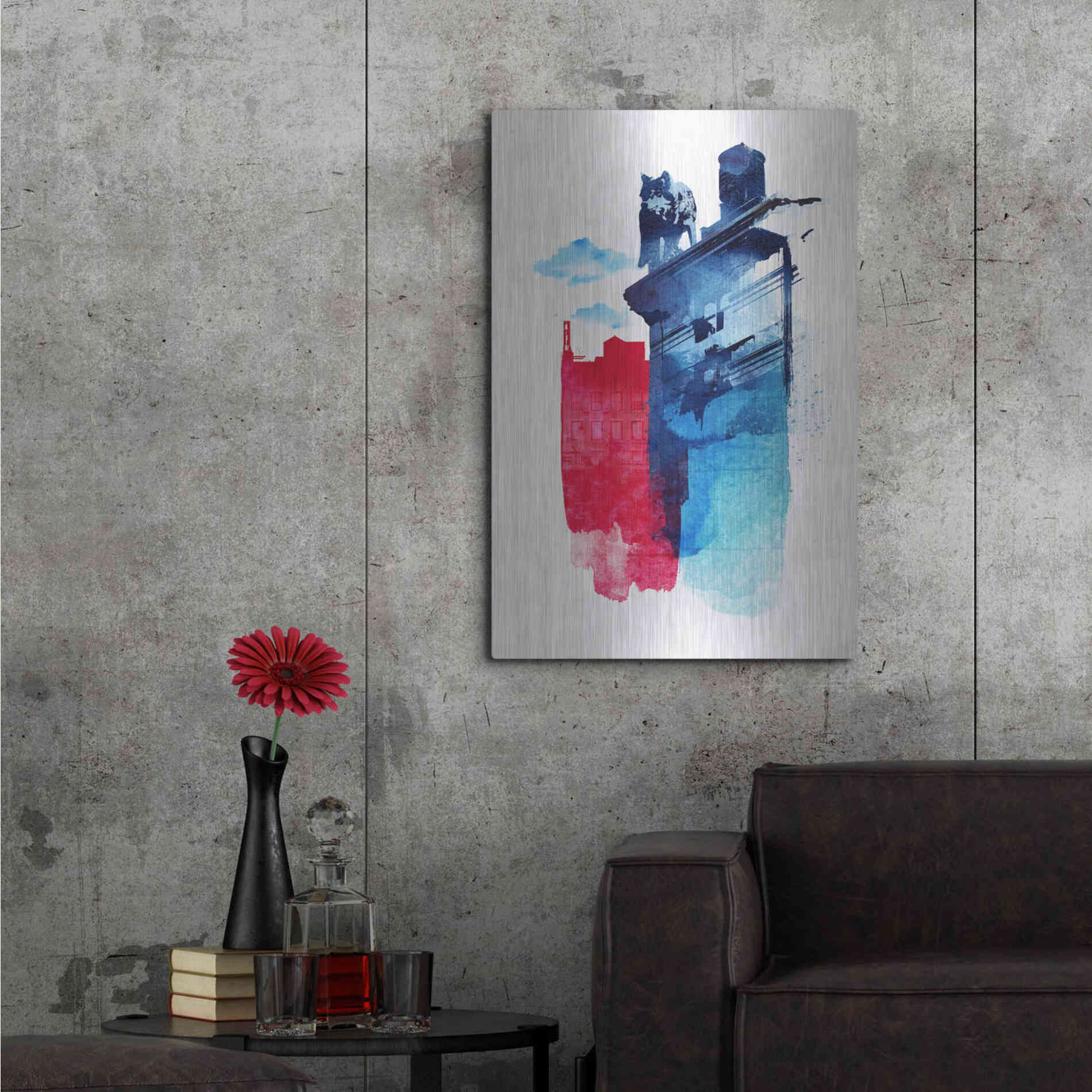 Luxe Metal Art 'This Is My Town' by Robert Farkas, Metal Wall Art,24x36