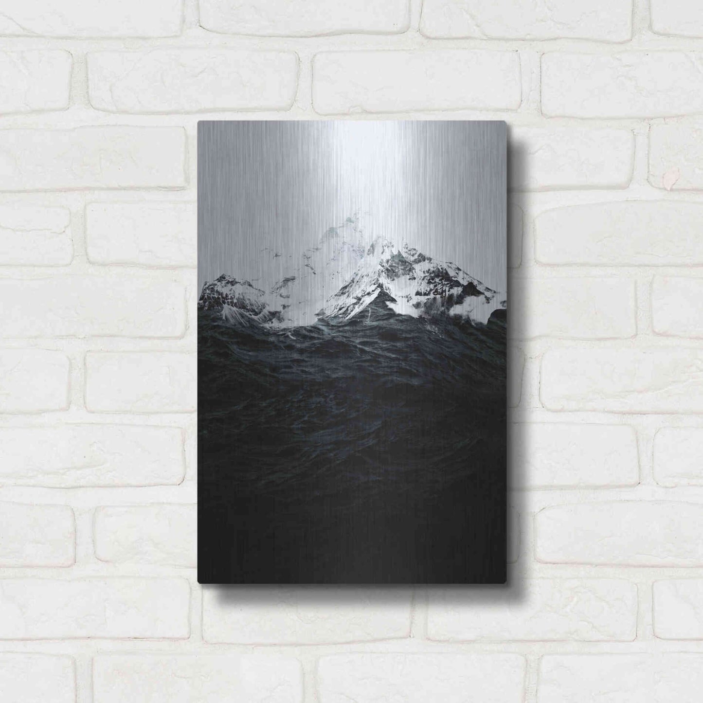 Luxe Metal Art 'Those Waves Were Like Mountains' by Robert Farkas, Metal Wall Art,12x16