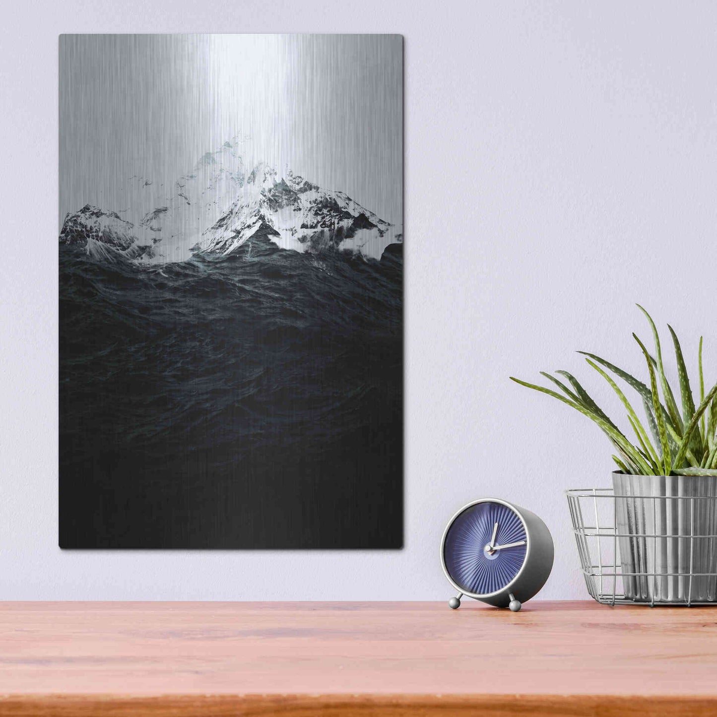 Luxe Metal Art 'Those Waves Were Like Mountains' by Robert Farkas, Metal Wall Art,12x16