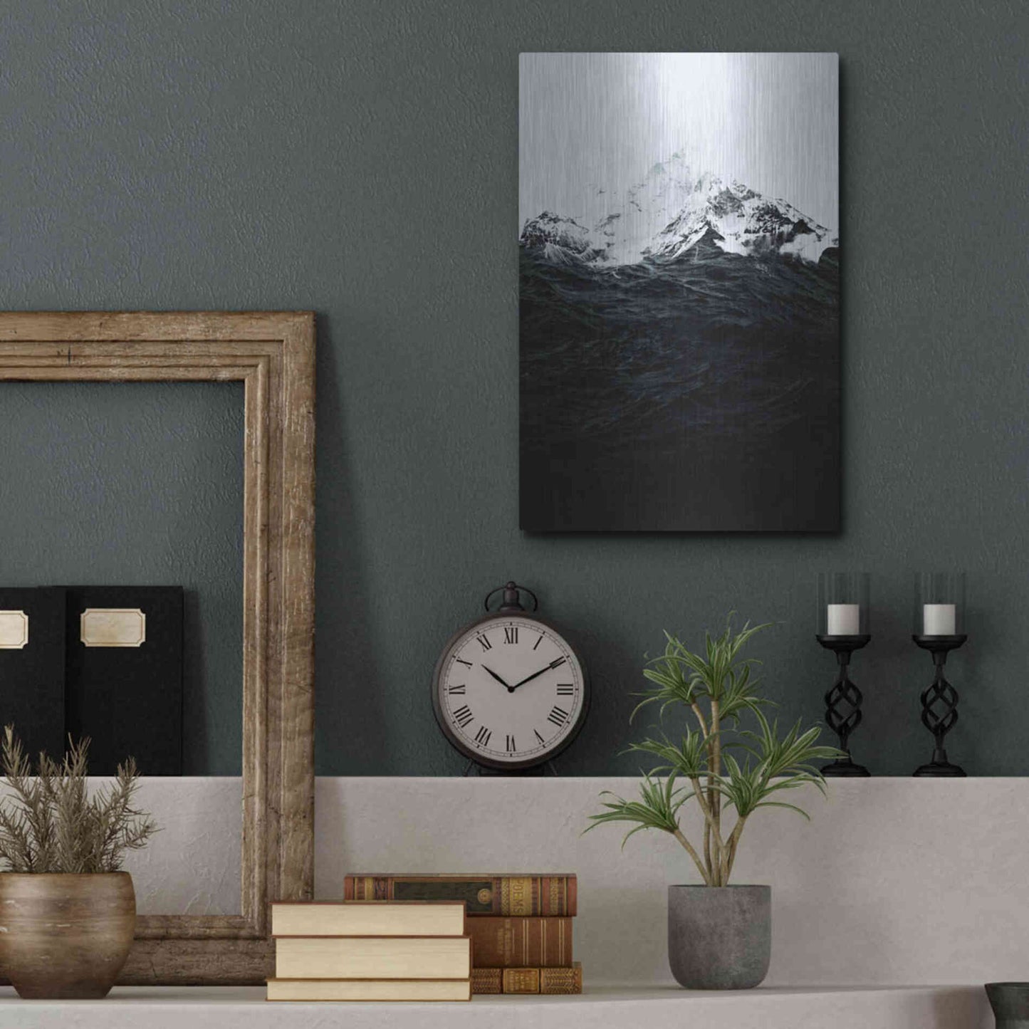 Luxe Metal Art 'Those Waves Were Like Mountains' by Robert Farkas, Metal Wall Art,12x16